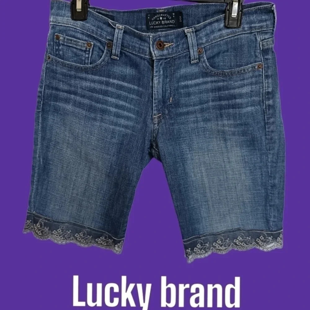 Lucky brand lace bermuda jeans short size 26